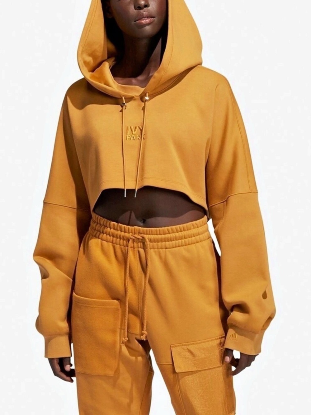 Adidas x Ivy Park Ivy Park Logo Crop Hoodie Yellow Medium